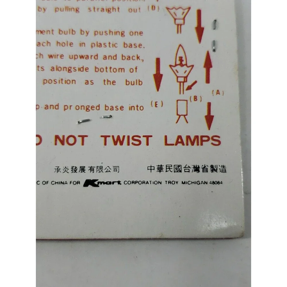 Miniature Replacement 10 Lamps Indoor Outdoor Universal Type Christmas Kmart VTG
